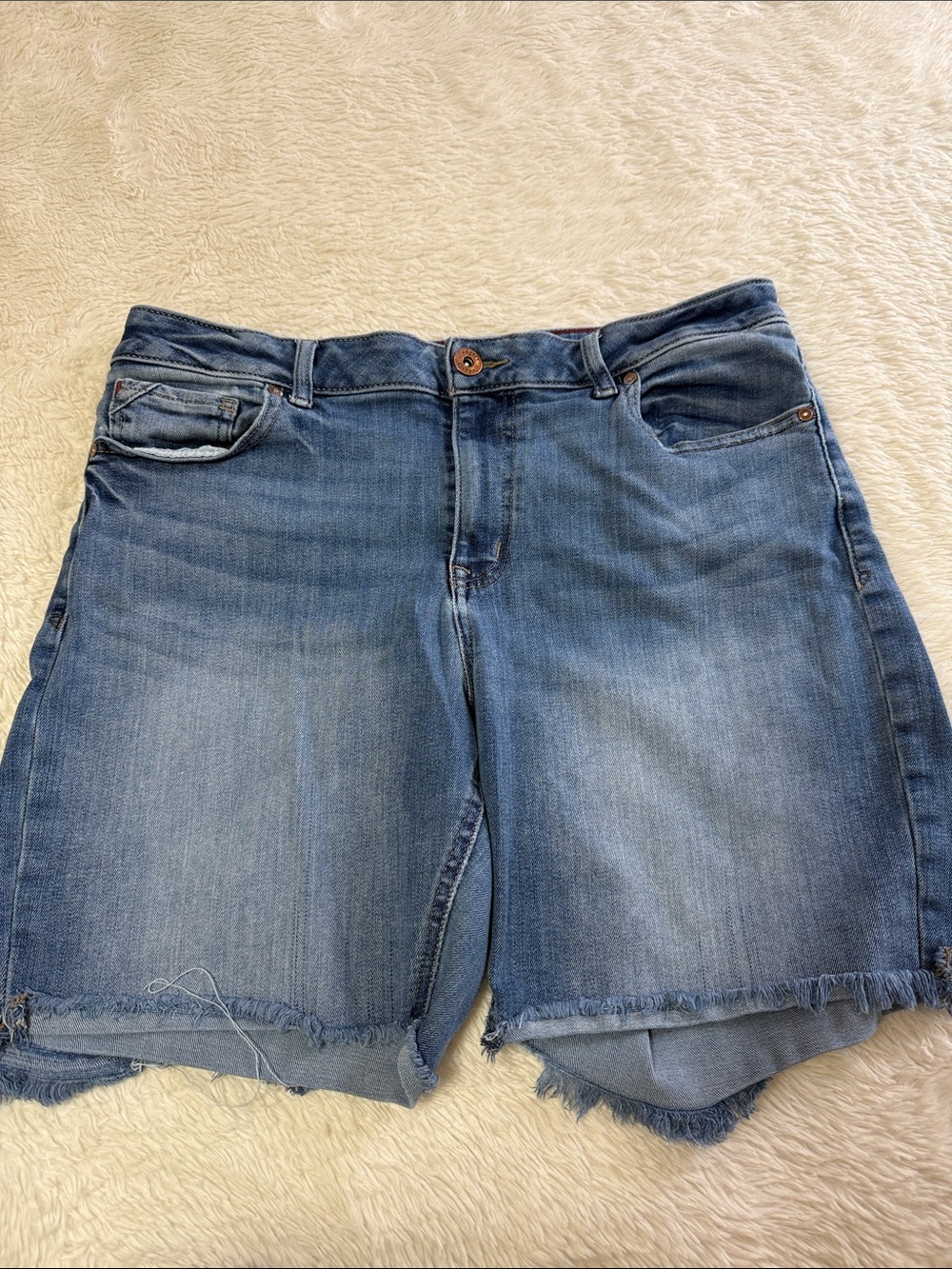 Women's Mid Wash Denim Cutoff Jean Shorts